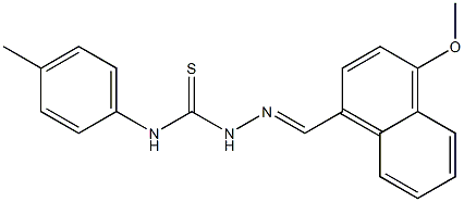 2-[(E)-(4-methoxy-1-naphthyl)methylidene]-N-(4-methylphenyl)-1-hydrazinecarbothioamide Structure