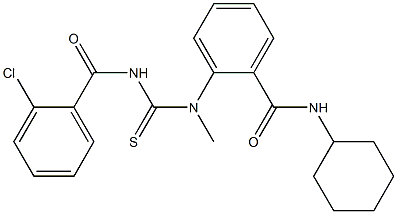 2-[{[(2-chlorobenzoyl)amino]carbothioyl}(methyl)amino]-N-cyclohexylbenzamide 구조식 이미지