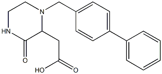2-[1-([1,1'-biphenyl]-4-ylmethyl)-3-oxo-2-piperazinyl]acetic acid Structure
