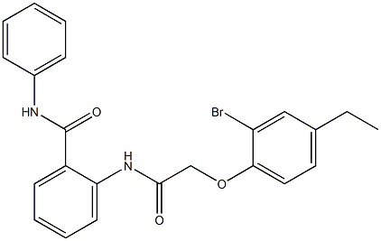 2-{[2-(2-bromo-4-ethylphenoxy)acetyl]amino}-N-phenylbenzamide 구조식 이미지
