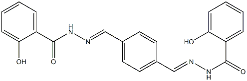 2-hydroxy-N'-[(E)-(4-{[(E)-2-(2-hydroxybenzoyl)hydrazono]methyl}phenyl)methylidene]benzohydrazide 구조식 이미지