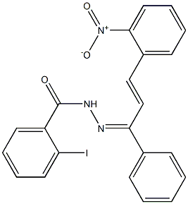 2-iodo-N'-[(E,2E)-3-(2-nitrophenyl)-1-phenyl-2-propenylidene]benzohydrazide 구조식 이미지