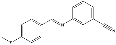 3-({(E)-[4-(methylsulfanyl)phenyl]methylidene}amino)benzonitrile 구조식 이미지