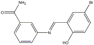 3-{[(E)-(5-bromo-2-hydroxyphenyl)methylidene]amino}benzamide Structure