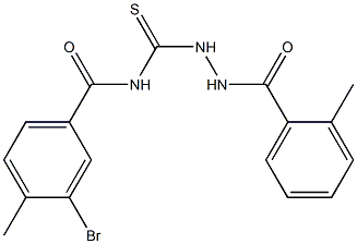 3-bromo-4-methyl-N-{[2-(2-methylbenzoyl)hydrazino]carbothioyl}benzamide 구조식 이미지