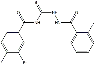 3-bromo-4-methyl-N-{[2-(2-methylbenzoyl)hydrazino]carbothioyl}benzamide Structure