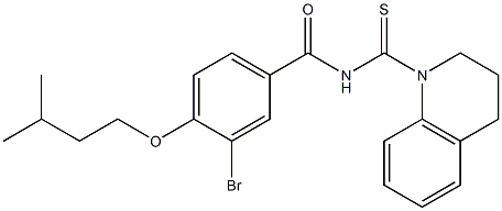 3-bromo-N-[3,4-dihydro-1(2H)-quinolinylcarbothioyl]-4-(isopentyloxy)benzamide Structure