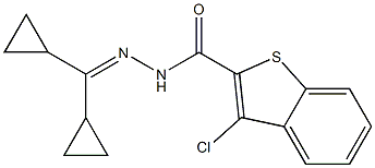 3-chloro-N'-(dicyclopropylmethylene)-1-benzothiophene-2-carbohydrazide Structure