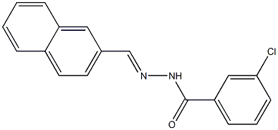 3-chloro-N'-[(E)-2-naphthylmethylidene]benzohydrazide 구조식 이미지