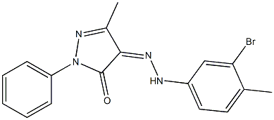 3-methyl-1-phenyl-1H-pyrazole-4,5-dione 4-[N-(3-bromo-4-methylphenyl)hydrazone] Structure