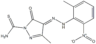 3-methyl-4-[(E)-2-(2-methyl-6-nitrophenyl)hydrazono]-5-oxo-4,5-dihydro-1H-pyrazole-1-carbothioamide Structure