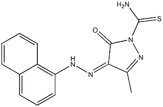 3-methyl-4-[(Z)-2-(1-naphthyl)hydrazono]-5-oxo-1H-pyrazole-1(5H)-carbothioamide 구조식 이미지