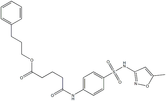 3-phenylpropyl 5-(4-{[(5-methyl-3-isoxazolyl)amino]sulfonyl}anilino)-5-oxopentanoate Structure