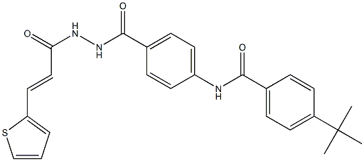 4-(tert-butyl)-N-[4-({2-[(E)-3-(2-thienyl)-2-propenoyl]hydrazino}carbonyl)phenyl]benzamide 구조식 이미지