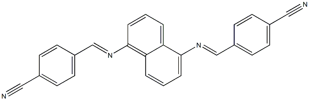 4-{[(5-{[(E)-(4-cyanophenyl)methylidene]amino}-1-naphthyl)imino]methyl}benzonitrile Structure