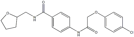 4-{[2-(4-chlorophenoxy)acetyl]amino}-N-(tetrahydro-2-furanylmethyl)benzamide 구조식 이미지