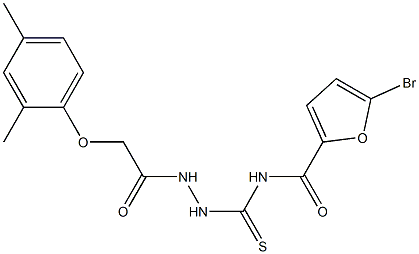 5-bromo-N-({2-[2-(2,4-dimethylphenoxy)acetyl]hydrazino}carbothioyl)-2-furamide Structure