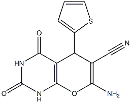 7-amino-2,4-dioxo-5-(2-thienyl)-1,3,4,5-tetrahydro-2H-pyrano[2,3-d]pyrimidine-6-carbonitrile 구조식 이미지