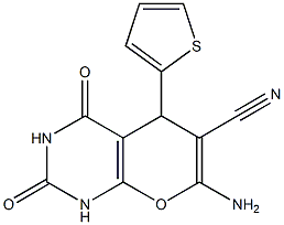 7-amino-2,4-dioxo-5-(2-thienyl)-1,3,4,5-tetrahydro-2H-pyrano[2,3-d]pyrimidine-6-carbonitrile Structure