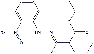 ethyl 2-{1-[(E)-2-(2-nitrophenyl)hydrazono]ethyl}pentanoate Structure