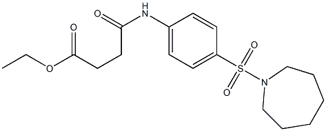 ethyl 4-[4-(1-azepanylsulfonyl)anilino]-4-oxobutanoate Structure