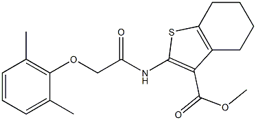 methyl 2-{[2-(2,6-dimethylphenoxy)acetyl]amino}-4,5,6,7-tetrahydro-1-benzothiophene-3-carboxylate 구조식 이미지