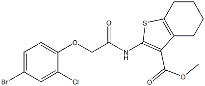 methyl 2-{[2-(4-bromo-2-chlorophenoxy)acetyl]amino}-4,5,6,7-tetrahydro-1-benzothiophene-3-carboxylate Structure