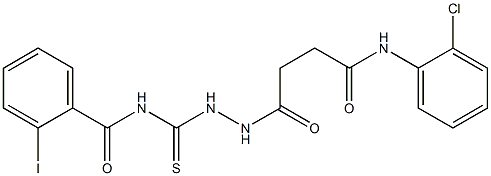 N-({2-[4-(2-chloroanilino)-4-oxobutanoyl]hydrazino}carbothioyl)-2-iodobenzamide 구조식 이미지