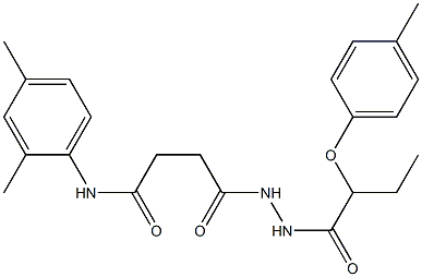 N-(2,4-dimethylphenyl)-4-{2-[2-(4-methylphenoxy)butanoyl]hydrazino}-4-oxobutanamide 구조식 이미지