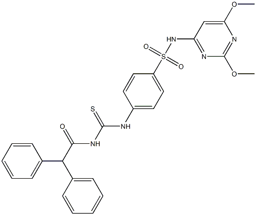 N-(2,6-dimethoxy-4-pyrimidinyl)-4-({[(2,2-diphenylacetyl)amino]carbothioyl}amino)benzenesulfonamide 구조식 이미지