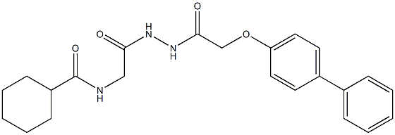 N-(2-{2-[2-([1,1'-biphenyl]-4-yloxy)acetyl]hydrazino}-2-oxoethyl)cyclohexanecarboxamide Structure