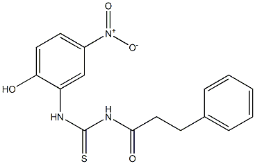 N-(2-hydroxy-5-nitrophenyl)-N'-(3-phenylpropanoyl)thiourea 구조식 이미지