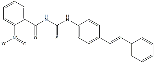 N-(2-nitrobenzoyl)-N'-{4-[(E)-2-phenylethenyl]phenyl}thiourea Structure