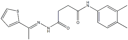 N-(3,4-dimethylphenyl)-4-oxo-4-{2-[(E)-1-(2-thienyl)ethylidene]hydrazino}butanamide 구조식 이미지