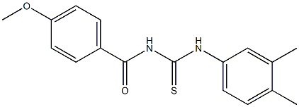 N-(3,4-dimethylphenyl)-N'-(4-methoxybenzoyl)thiourea Structure