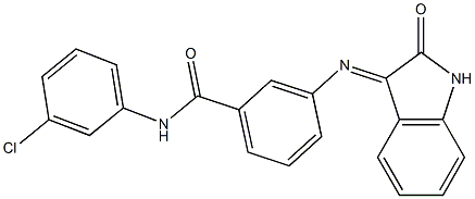 N-(3-chlorophenyl)-3-[(2-oxo-1,2-dihydro-3H-indol-3-ylidene)amino]benzamide Structure