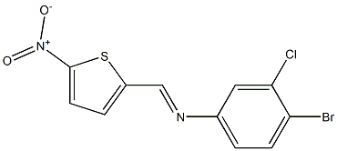 4-bromo-3-chloro-N-[(E)-(5-nitro-2-thienyl)methylidene]aniline 구조식 이미지