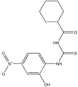 N-(cyclohexylcarbonyl)-N'-(2-hydroxy-4-nitrophenyl)thiourea Structure