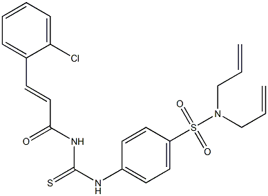 N,N-diallyl-4-[({[(E)-3-(2-chlorophenyl)-2-propenoyl]amino}carbothioyl)amino]benzenesulfonamide Structure