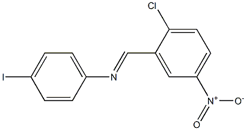 N-[(E)-(2-chloro-5-nitrophenyl)methylidene]-N-(4-iodophenyl)amine 구조식 이미지