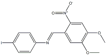 N-[(E)-(4,5-dimethoxy-2-nitrophenyl)methylidene]-N-(4-iodophenyl)amine 구조식 이미지