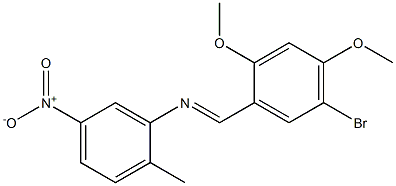 N-[(E)-(5-bromo-2,4-dimethoxyphenyl)methylidene]-N-(2-methyl-5-nitrophenyl)amine 구조식 이미지