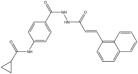 N-[4-({2-[(E)-3-(1-naphthyl)-2-propenoyl]hydrazino}carbonyl)phenyl]cyclopropanecarboxamide 구조식 이미지