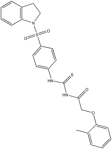 N-[4-(2,3-dihydro-1H-indol-1-ylsulfonyl)phenyl]-N'-[2-(2-methylphenoxy)acetyl]thiourea 구조식 이미지