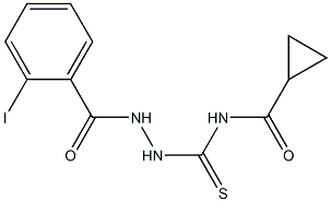 N-{[2-(2-iodobenzoyl)hydrazino]carbothioyl}cyclopropanecarboxamide 구조식 이미지