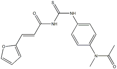 N-{4-[({[(E)-3-(2-furyl)-2-propenoyl]amino}carbothioyl)amino]phenyl}-N-methylacetamide Structure