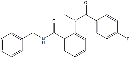 N-benzyl-2-[(4-fluorobenzoyl)(methyl)amino]benzamide 구조식 이미지