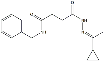 N-benzyl-4-{2-[(E)-1-cyclopropylethylidene]hydrazino}-4-oxobutanamide 구조식 이미지