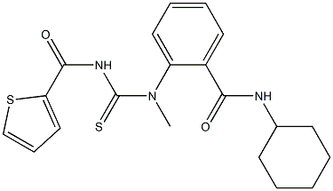 N-cyclohexyl-2-(methyl{[(2-thienylcarbonyl)amino]carbothioyl}amino)benzamide 구조식 이미지