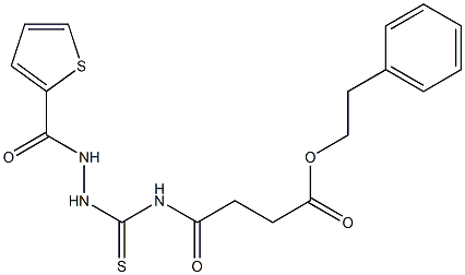 phenethyl 4-oxo-4-({[2-(2-thienylcarbonyl)hydrazino]carbothioyl}amino)butanoate 구조식 이미지